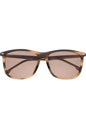 HUGO BOSS Tortoiseshell-effect square-frame sunglasses