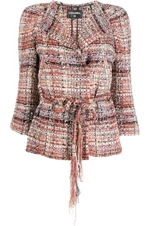 CHANEL 2010 belted tweed jacket