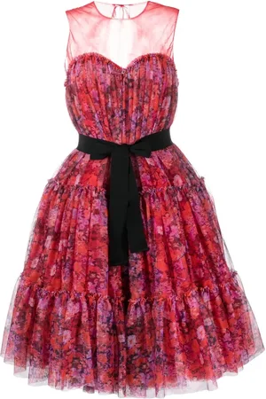 Serafini Floral-print flared midi dress