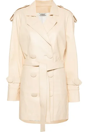 The Attico Double-breasted leather coat