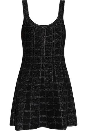 Gucci Check-pattern lamé-effect mini dress