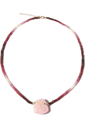 JIA JIA 14kt yellow quartz ruby ombre beaded necklace