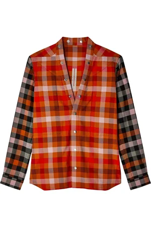 Rick Owens Check-print panelled shirt