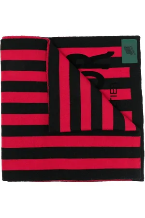 Jean Paul Gaultier 1990s logo-print striped scarf