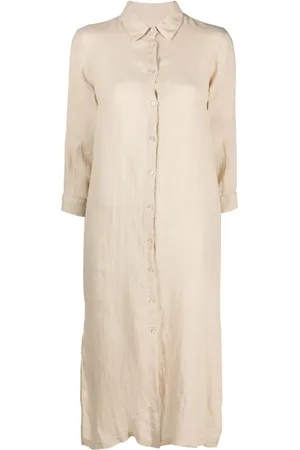 120% Lino Linen maxi shirt dress