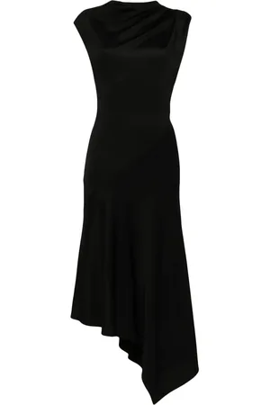 Alexander McQueen Asymmetric draped midi dress