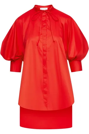 Oscar de la Renta Bow-detail short-sleeve blouse