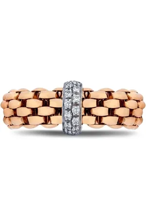 FOPE 18kt rose and white gold Flexible white diamond ring