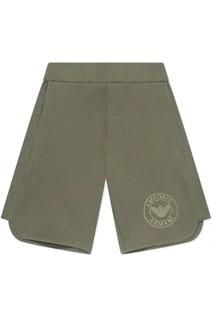 Emporio Armani Logo-embroidered ribbed shorts