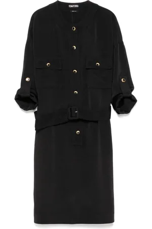 Tom Ford Textured belted mini shirt dress