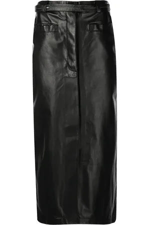 Proenza Schouler Belted leather midi skirt