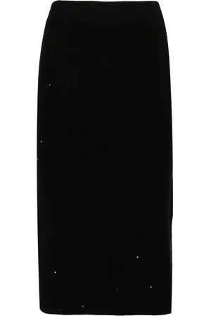 Brunello Cucinelli Sequinned ribbed midi skirt