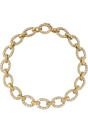 Irene Neuwirth 18kt yellow medium oval link diamond bracelet