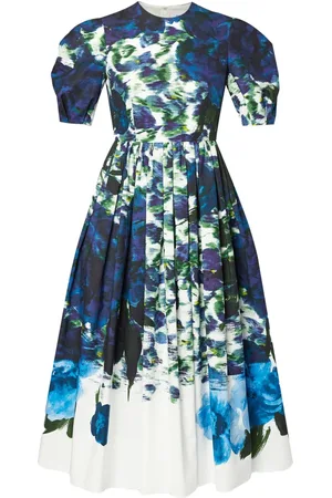 Erdem Abstract-print tafetta midi dress
