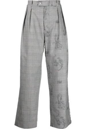 Feng Chen Wang Plaid straight-leg trousers