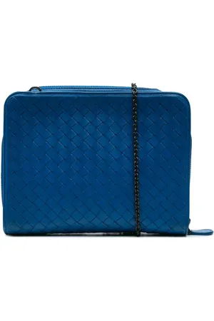 Bottega Veneta 2012-2024 Nappa Intrecciato Zip Around Wallet On Chain crossbody bag