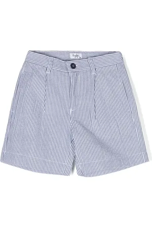 Il gufo Mid-rise seersucker shorts