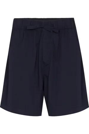 Tekla High-waisted drawstring poplin shorts