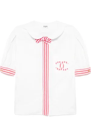 CHANEL 1990-2000s striped short-sleeves shirt