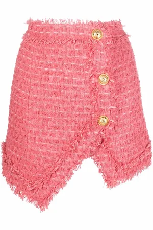Balmain Textured-tweed mini skirt