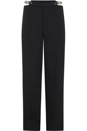 DION LEE Chain-link wool-blend tailored trousers