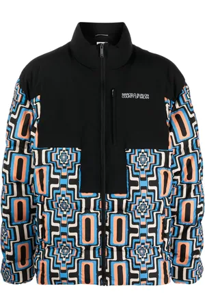 MARCELO BURLON Geometric-print quilted puffer jacket