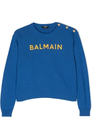 Balmain Embroidered-logo crew-neck jumper