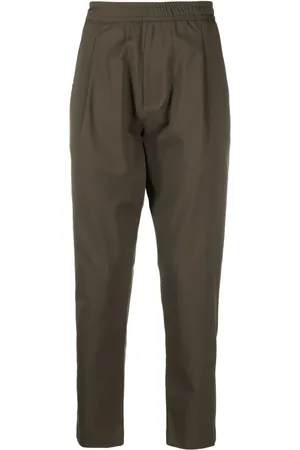 LOW BRAND Pleated elasticated tapered trousers