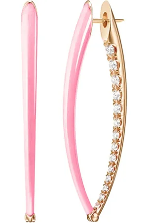 Melissa Kaye 18kt yellow Marissa Pink large Cristina diamond earrings