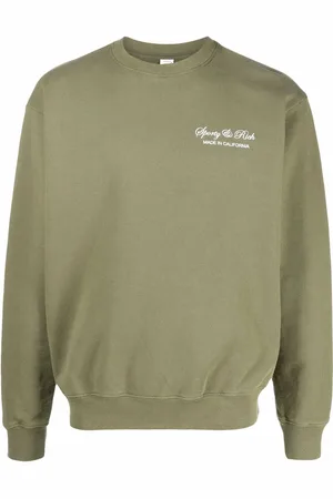 Sporty & Rich Script logo-print cotton sweatshirt