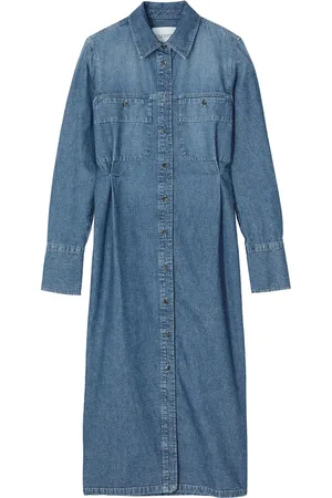 Closed Button-up maxi denim shirtdress