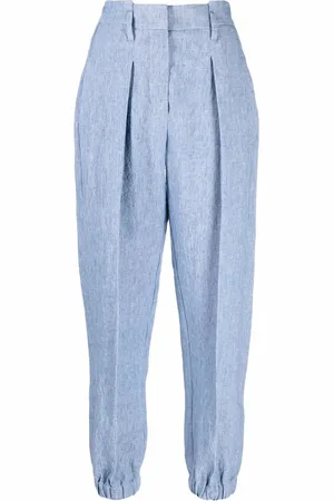 Brunello Cucinelli Cuffed-ankle linen suit trousers