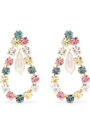 ROSANTICA Pastello crystal-embellished teardrop earrings