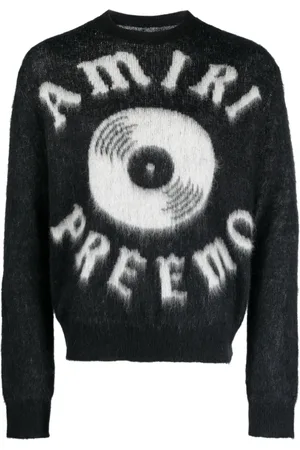 AMIRI Brushed-effect logo-print jumper