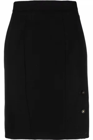 CHANEL 1990s side-button straight-cut skirt