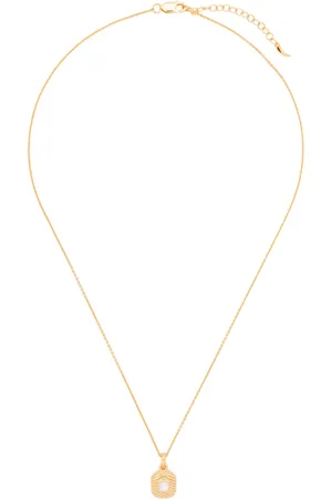 Missoma Engraved square mini pendant necklace