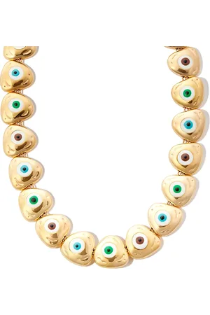 Lauren Rubinski 14kt yellow Evil Eye enamel necklace