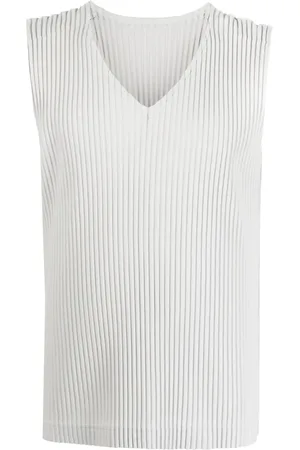 Issey Miyake Plissé V-neck tank top