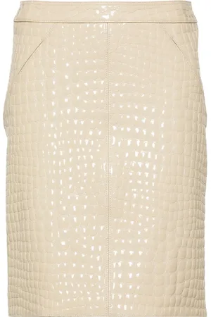 Tom Ford Patent crocodile-embossed mini skirt