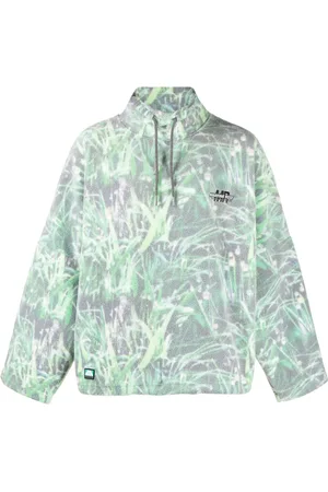 MARTINE ROSE Grass-print fleece-texture sweatshirt