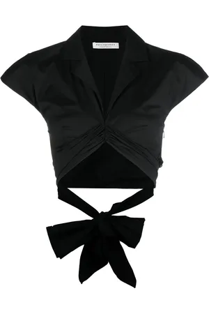 Serafini Cropped taffeta blouse