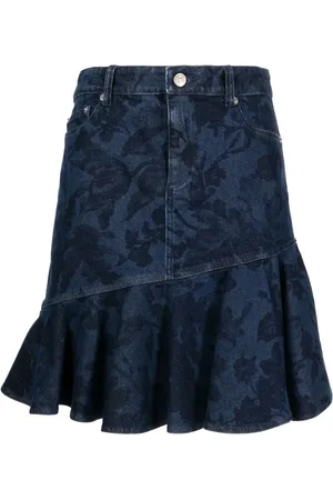 Erdem Asymmetric denim miniskirt