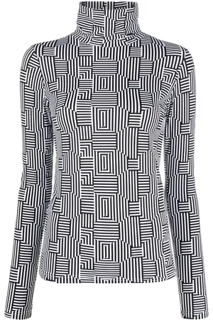 Xacus Selene stripe-print top