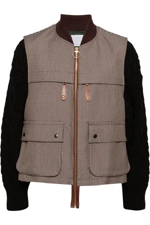 Kolor Houndstooth cable-knitted jacket