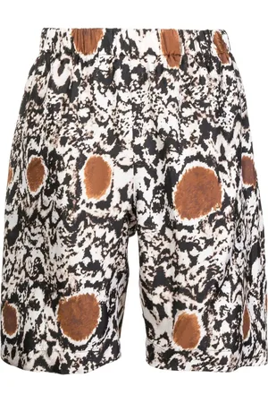 Edward Crutchley Silk abstract-pattern shorts