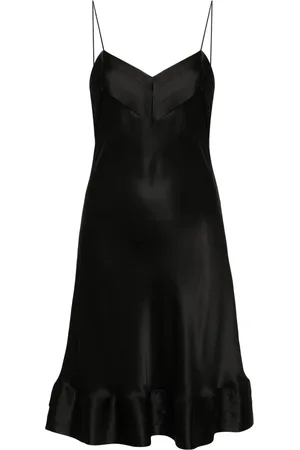 CARINE GILSON Pleated silk slip dress