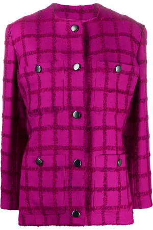 Saint Laurent 2000s checked collarless jacket