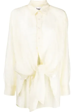 Izzue Crinkled-finish tie-fastening shirt