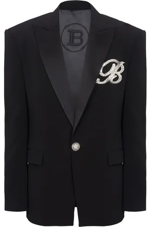 Balmain Logo-embellished single-breasted blazer
