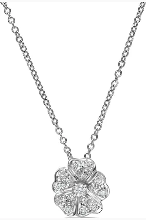 Leo Pizzo 18kt white gold Floral diamond necklace